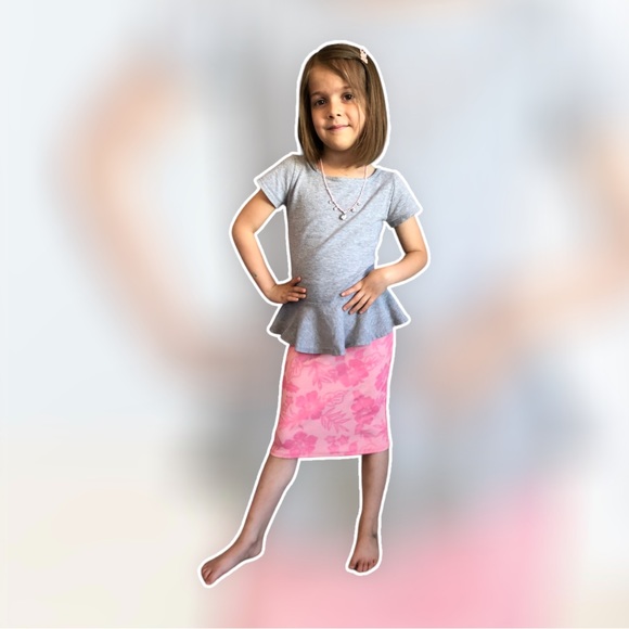 Kids Pencil Skirt Tropical Pink - Picture 3 of 5